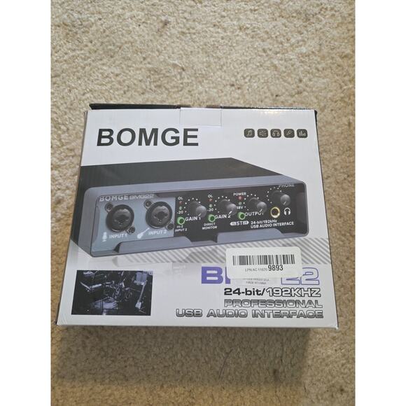 BOMGE BMG22 USB Audio Interface 2i2 (24 bit/192 kHz) New Open Box. - Picture 2 of 2